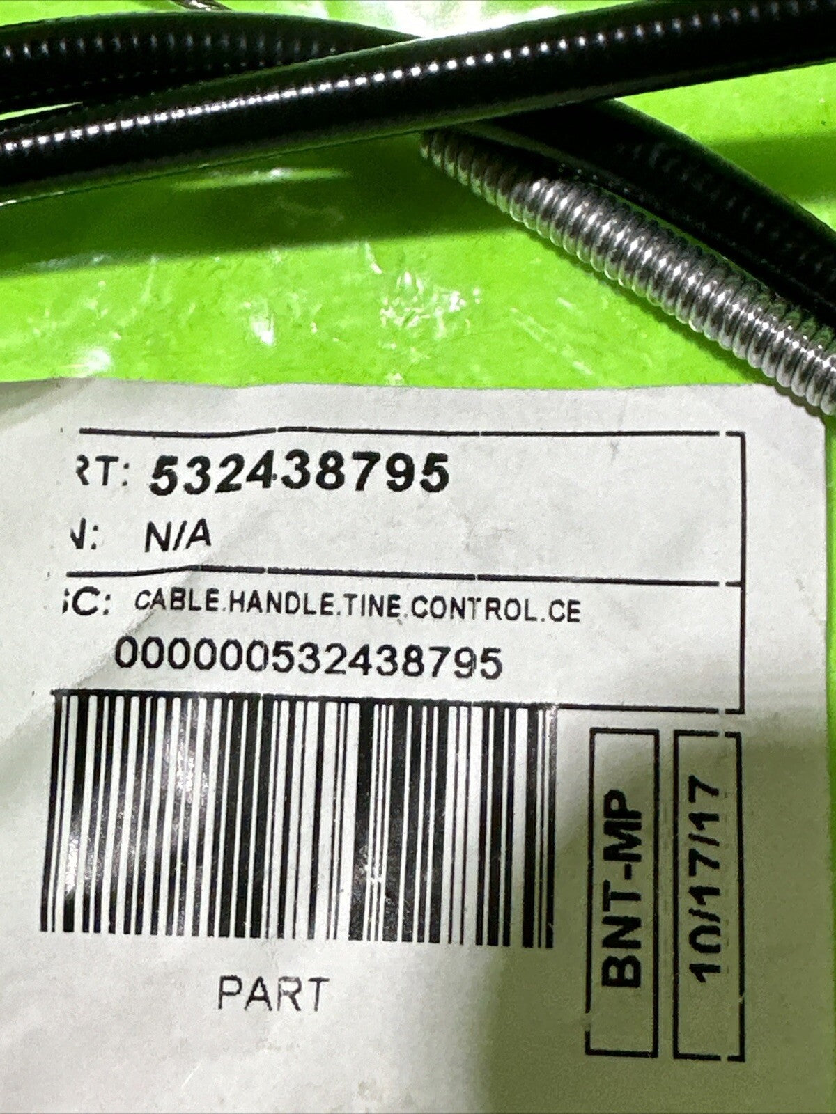 OEM Husqvarna 532438795 Handle Control Cable - NEW TR 430 tiller cable4