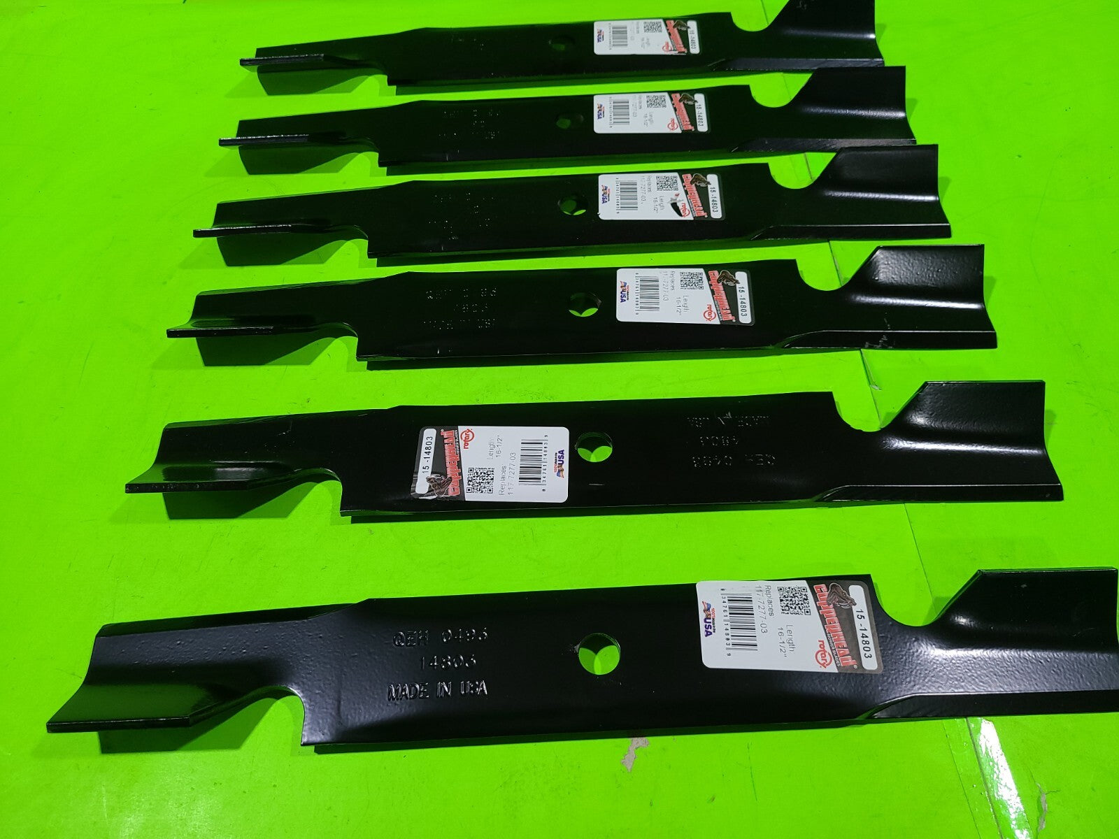 Pack of 6 FITS Toro 16.5 inch Blades, 117-7277-03,117-7277,1177277 Rotary 148030
