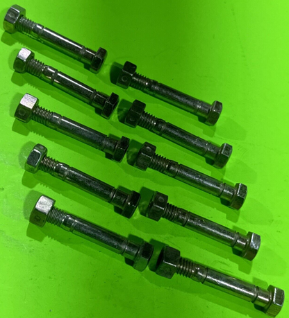 10 PACK SHEAR PINS & NUTS FOR ARIENS 510015, 51001500, FITS JOHN DEEERE AM1221563