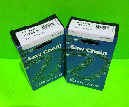 OEM Husqvarna 16" Saw Chain 2 Pack 576936555 H37 055G Chain 91PX055G 3/8" .0500
