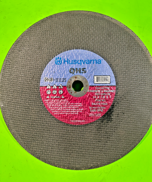 NEW OEM Husqvarna Masonry/Concrete Red QHS-CM Blade 542751504 14" x 1/8" x 1"0