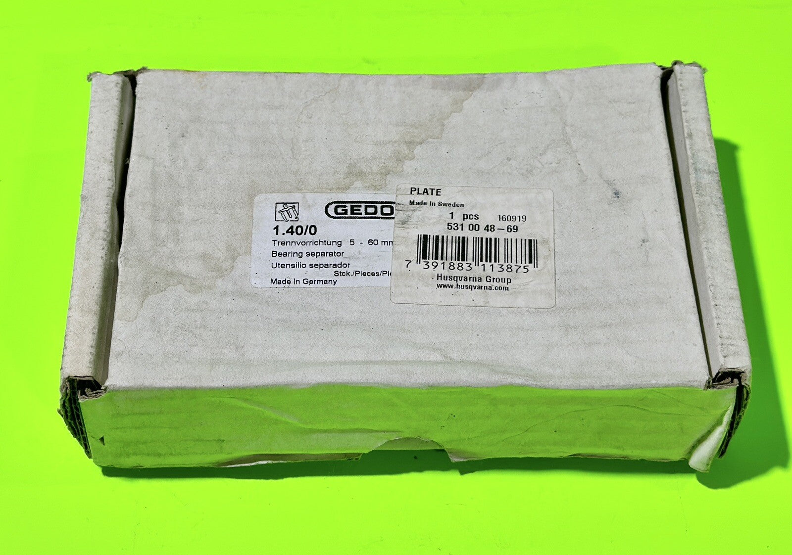 Genuine OEM Husqvarna 531004869 Gedore 1.40/0 Bearing Separator, 5-60mm Output7