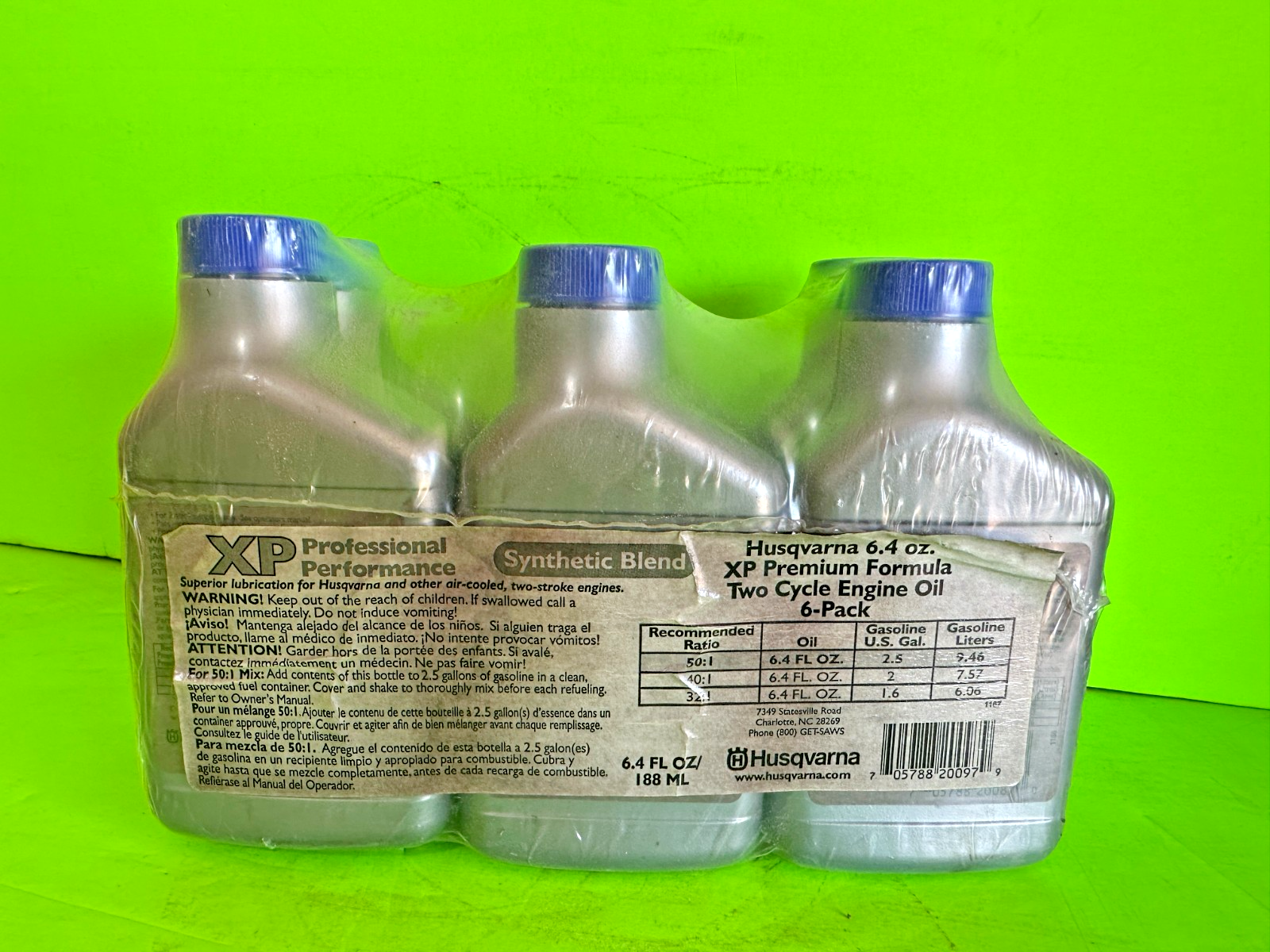 Husqvarna XP 2-Cycle Oil – 6-Pack OEM 6.4 oz Bottles (Part #212411553)2