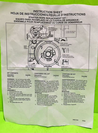 Genuine Husqvarna Starter Rope 545050409 Fits Craftsman Poulan4