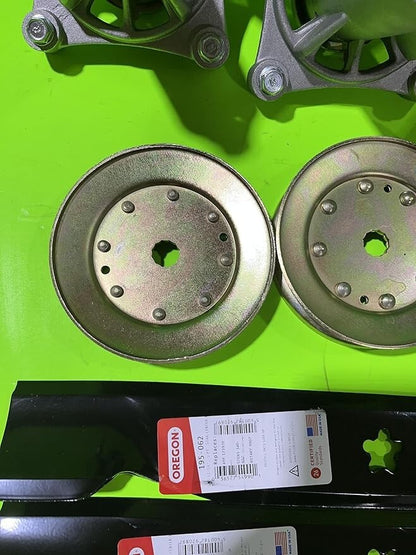 YTH2348 48" MOWER DECK PARTS REBUILD KIT SPINDLES PULLEYS BLADES BELT3