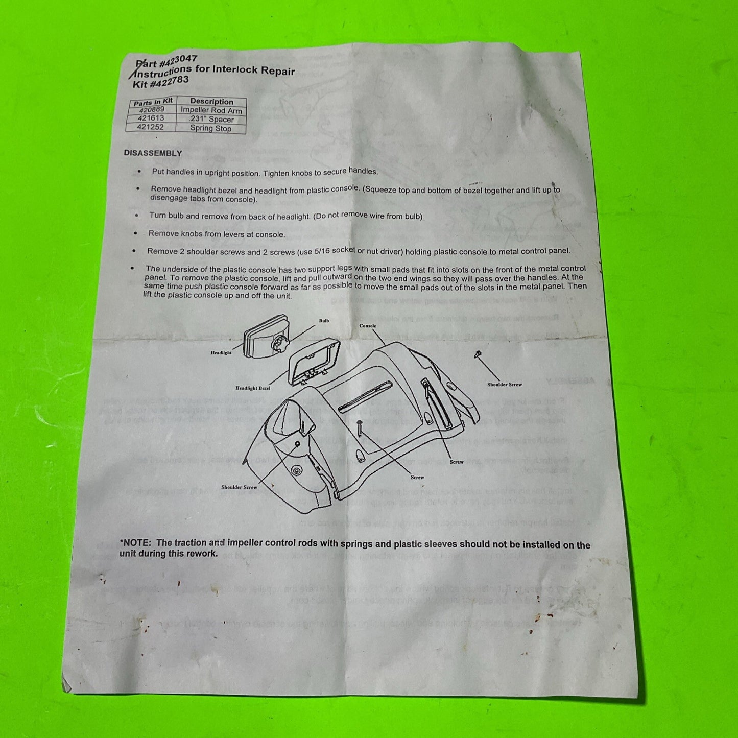 Genuine OEM Husqvarna 532422783 Service Interlock Kit for ST2106 Snow Blower1