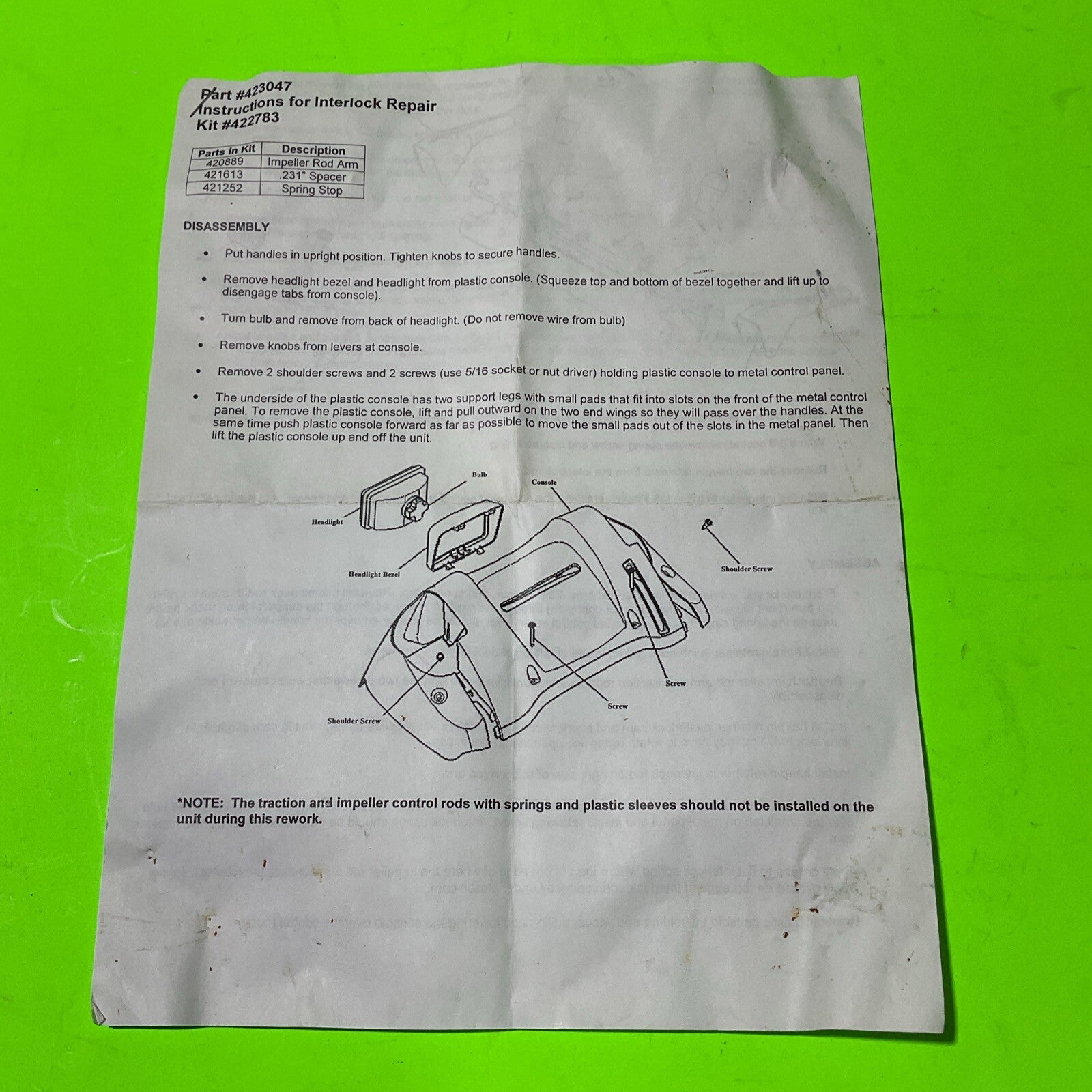 Genuine OEM Husqvarna 532422783 Service Interlock Kit for ST2106 Snow Blower1