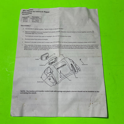 Genuine OEM Husqvarna 532422783 Service Interlock Kit for ST2106 Snow Blower1