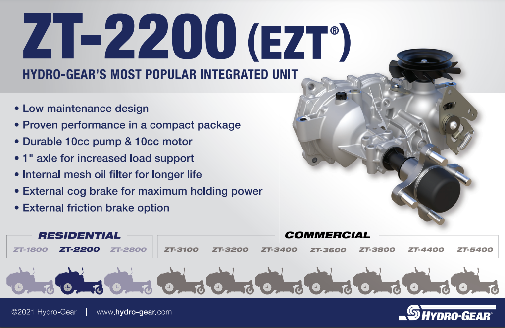 Z242F, Z246, Z248F, Z254  Hydro Gear ZC-DUBB-8D8C-2WPX Hydrostatic LH Transaxle4