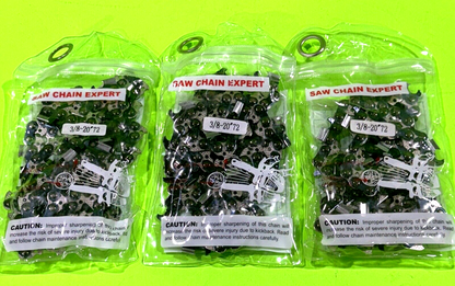 Chainsaw Chain for 20 Inch Bar .050 Gauge 3/8 Pitch 72DL Stihl Husqvarna 3 Pack0