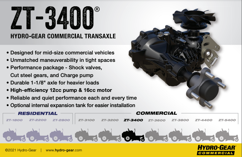 HYDRO GEAR ZU-GPEE-SNLB-21XX - HYDROSTATIC TRANSMISSION ZT-34003
