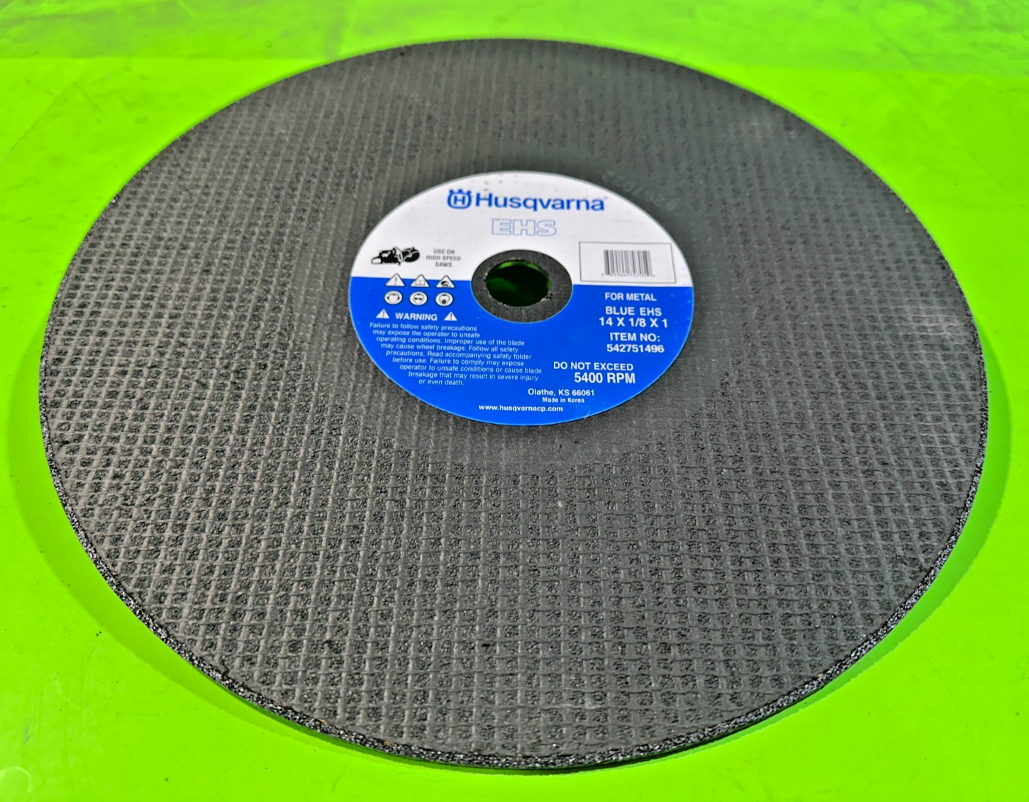 NEW Husqvarna Blue EHS Blade 542751496 14" x 1/8" x 1" Metal Cutting Wheel3