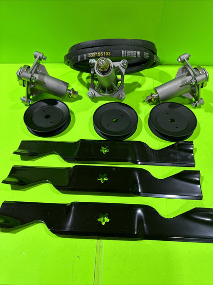 Deck Rebuild Kit Blade Spindle Belt for Husqvara 2254 2254XP 54 Inch Cut Deck0