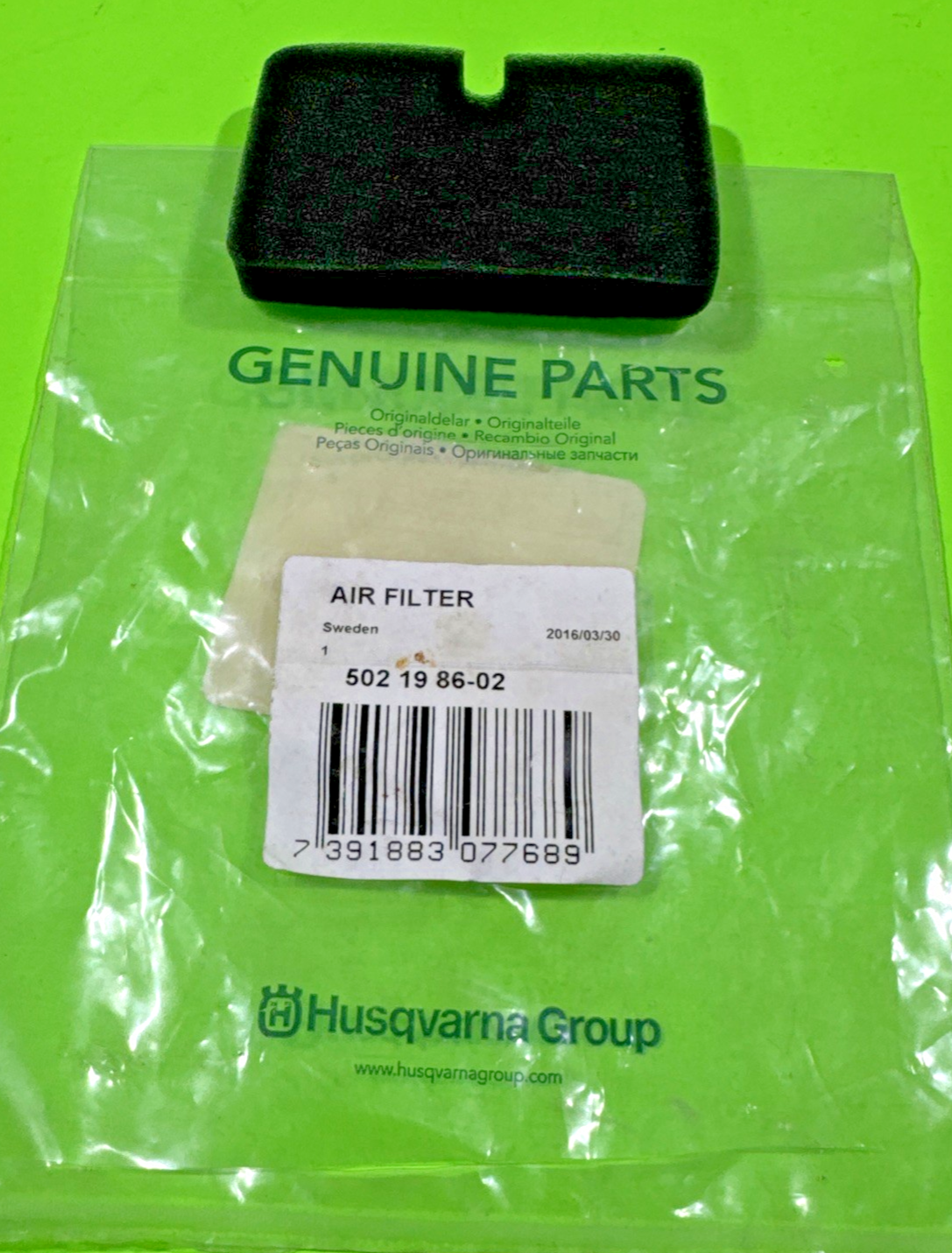 New Genuine OEM Husqvarna 502198602 Air Filter for 225/227/232 Brushcutters1