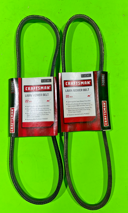 NEW OEM Craftsman 33361 Belt for 22 inch Lawn Mower 2 Pack (532196857, 196857)0