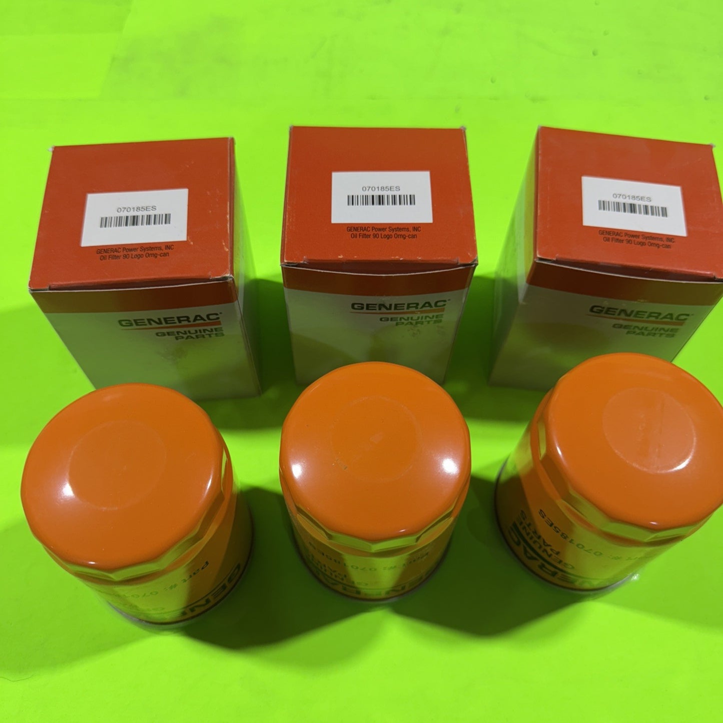 New 3 PACK Genuine Generac Oil filter 070185E 070185ES Air Cooled Engines3