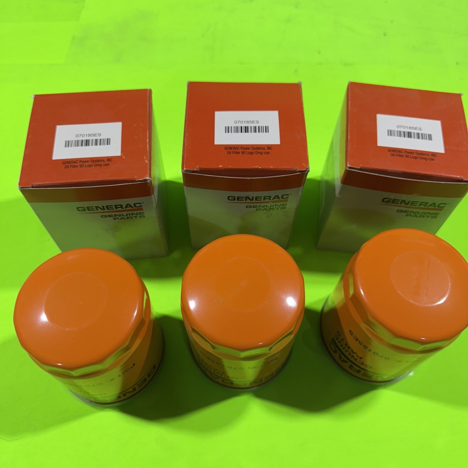 New 3 PACK Genuine Generac Oil filter 070185E 070185ES Air Cooled Engines3