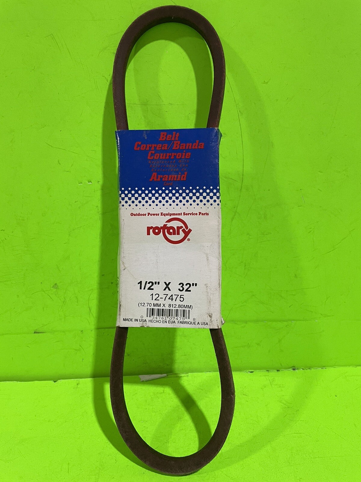 Rotary Aramid 7475 Belt 1/2" x 32" MTD 754-0104 754-0177 JD M45681 M810370