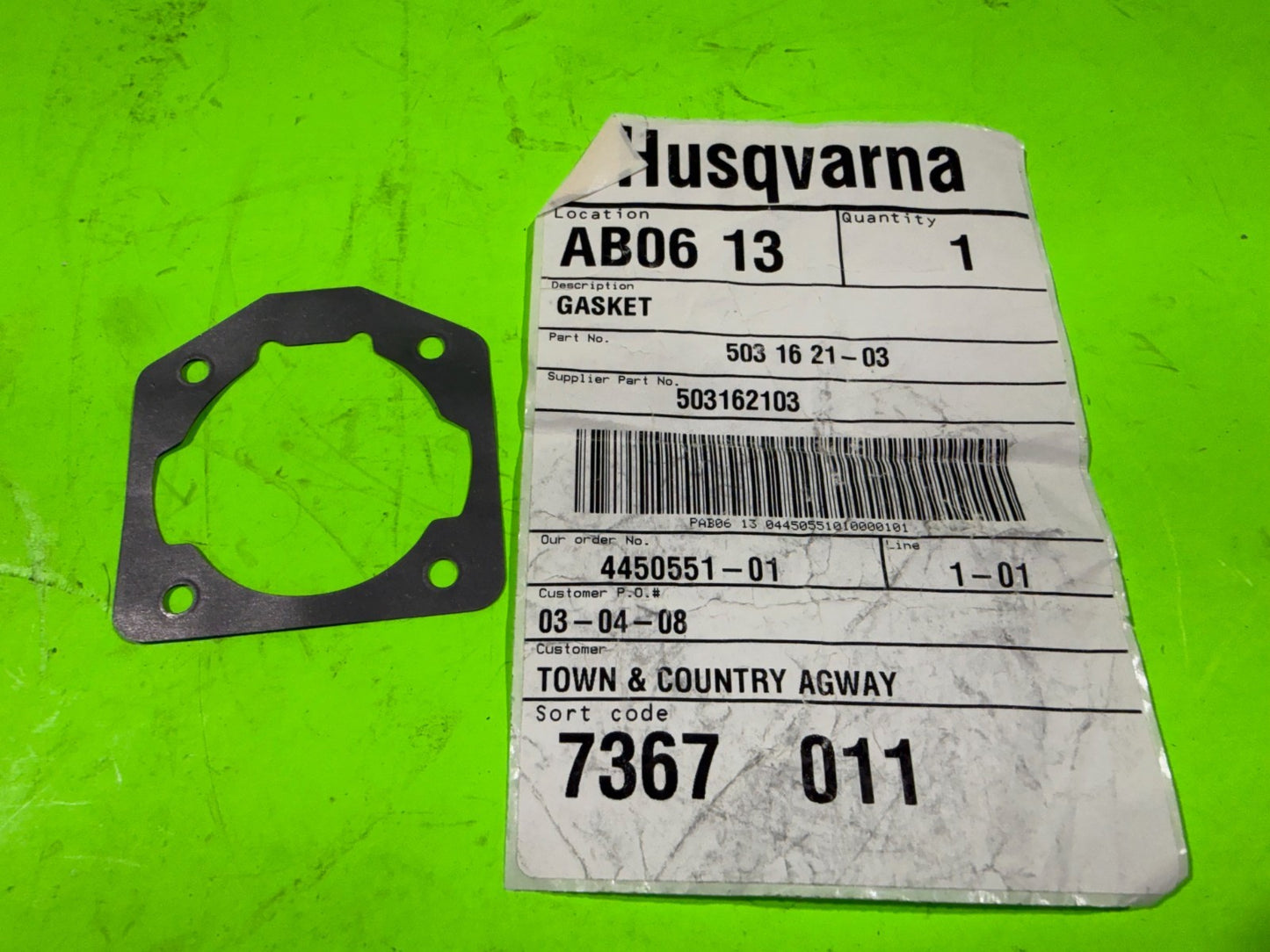 NEW Genuine OEM Husqvarna 503162103 Gasket 50 51 545 55 Chainsaws0