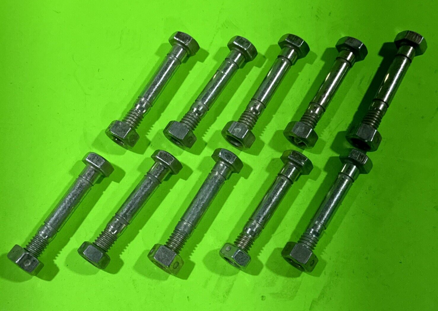 10 PACK SHEAR PINS & NUTS FOR ARIENS 510015, 51001500, FITS JOHN DEEERE AM1221560