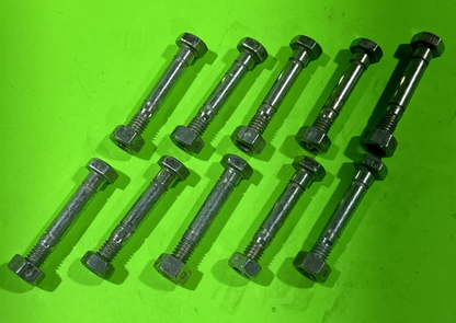10 PACK SHEAR PINS & NUTS FOR ARIENS 510015, 51001500, FITS JOHN DEEERE AM1221560