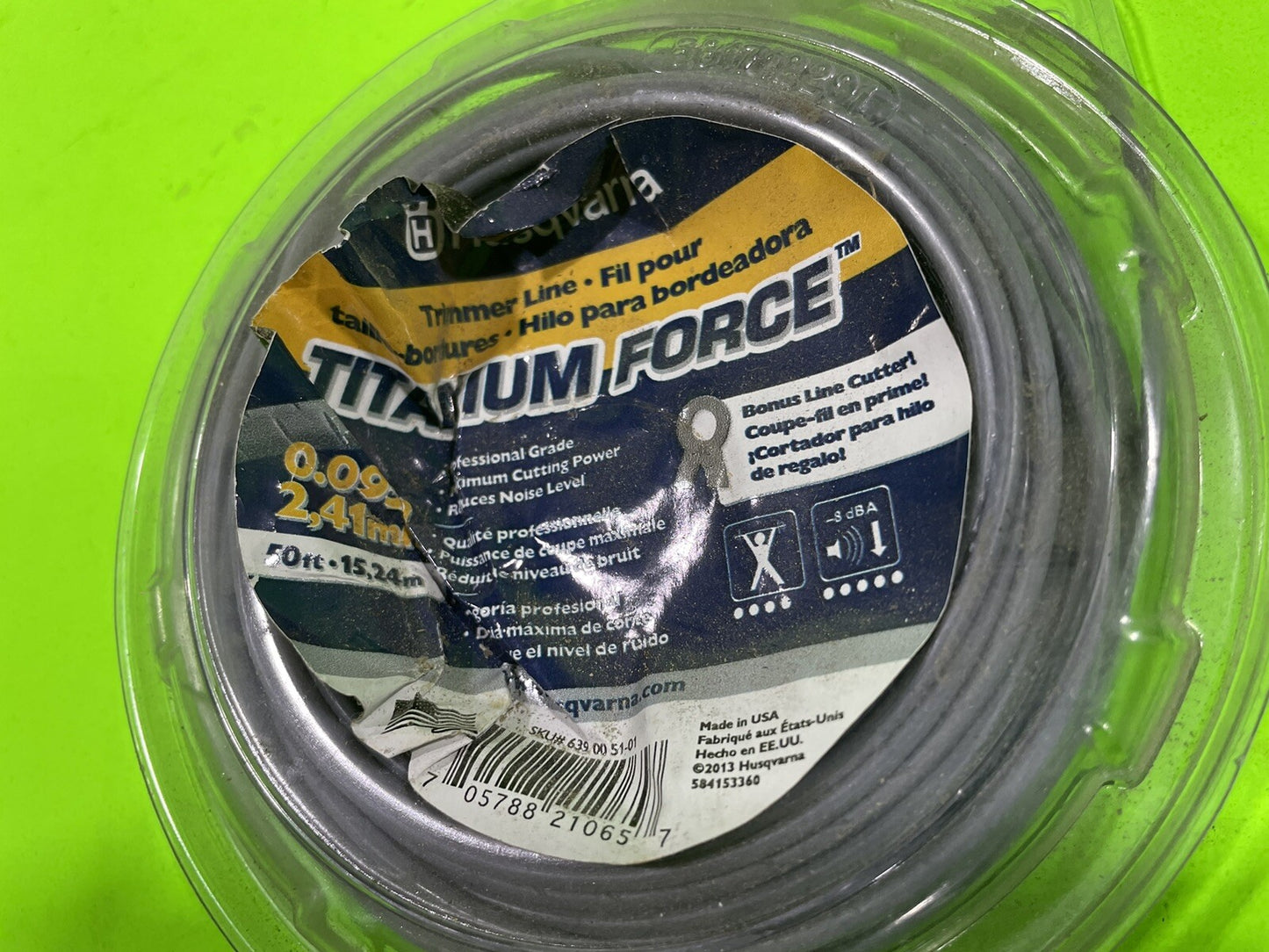 OEM NEW HUSQVARNA NEW TITANIUM TRIMMER LINE 095 50 FOOT 639005101 1