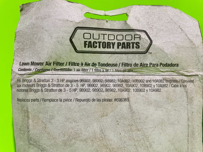 3 Pack of Briggs & Stratton 578450611 Mower Air Filters3