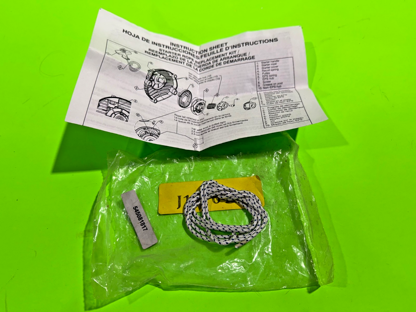 NEW Genuine OEM Husqvarna 545081817 Starter Rope Kit 125 B BV BVX HVA1250