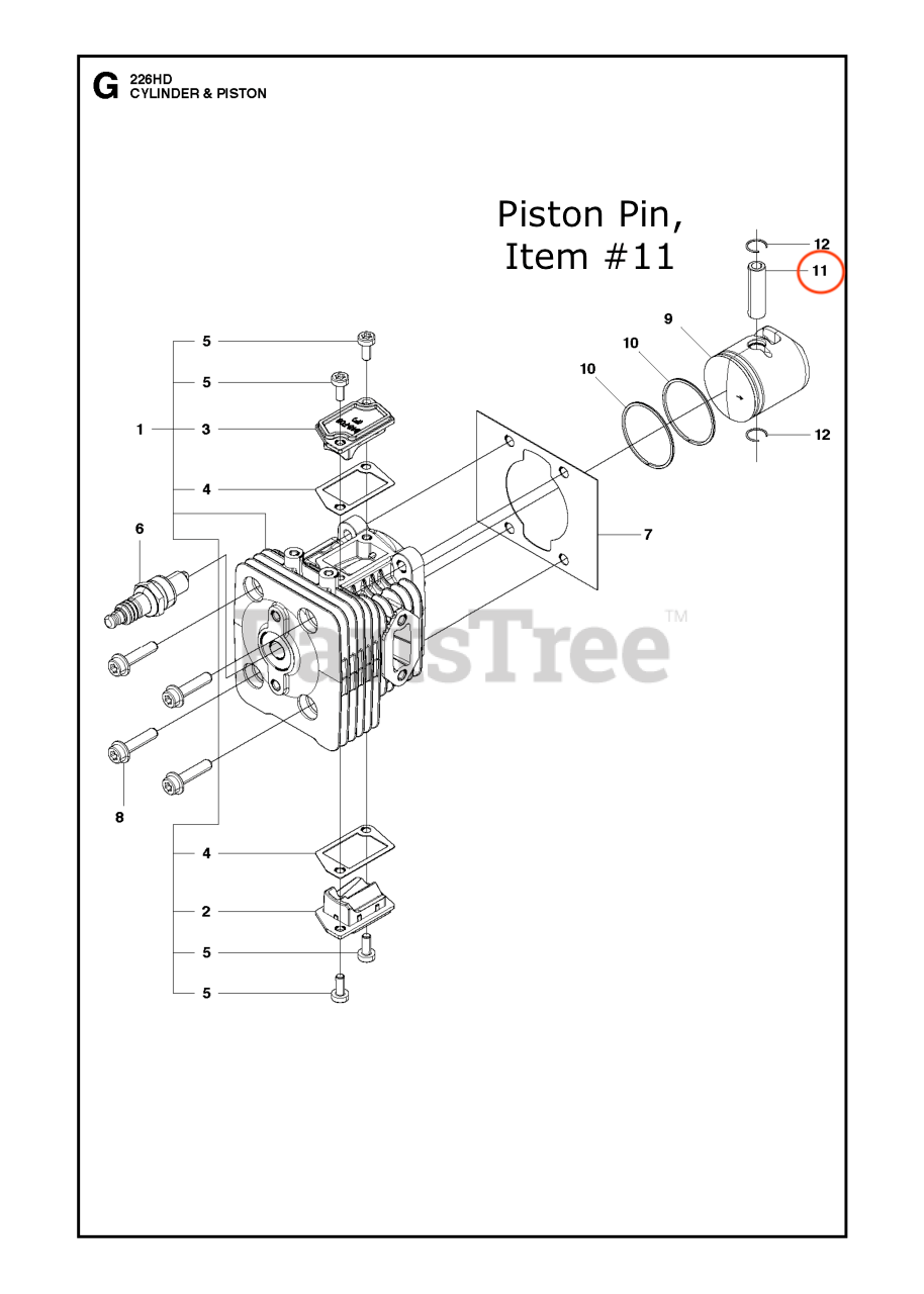 NEW OEM Husqvarna 50504070 Piston Pin Fits 226HD 226HS 325HE Series1