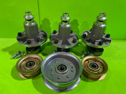 John Deere L120 L130 48" Mower Deck Spindles and Idler Pulleys0