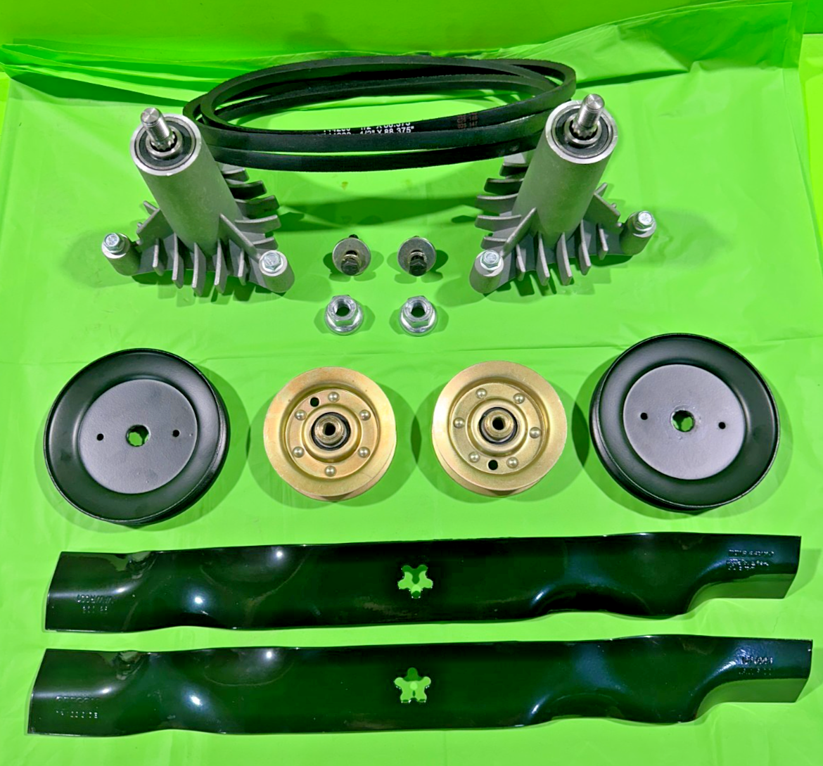NEW Poulan Pro 3421H74 42" Deck Rebuild Kit, 2 Spindles, Blades, Belt, Pulleys2