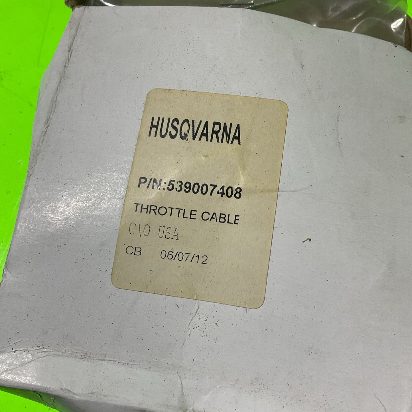 OEM Husqvarna Bluebird Aerator 539007408 ThrottleCable B142 B742 H142 H742G AR251