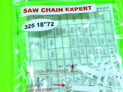 Chainsaw Chain for Jonsered Husqvarna 18 Inch Bar .050 Gauge .325 72DL 4 Pack4