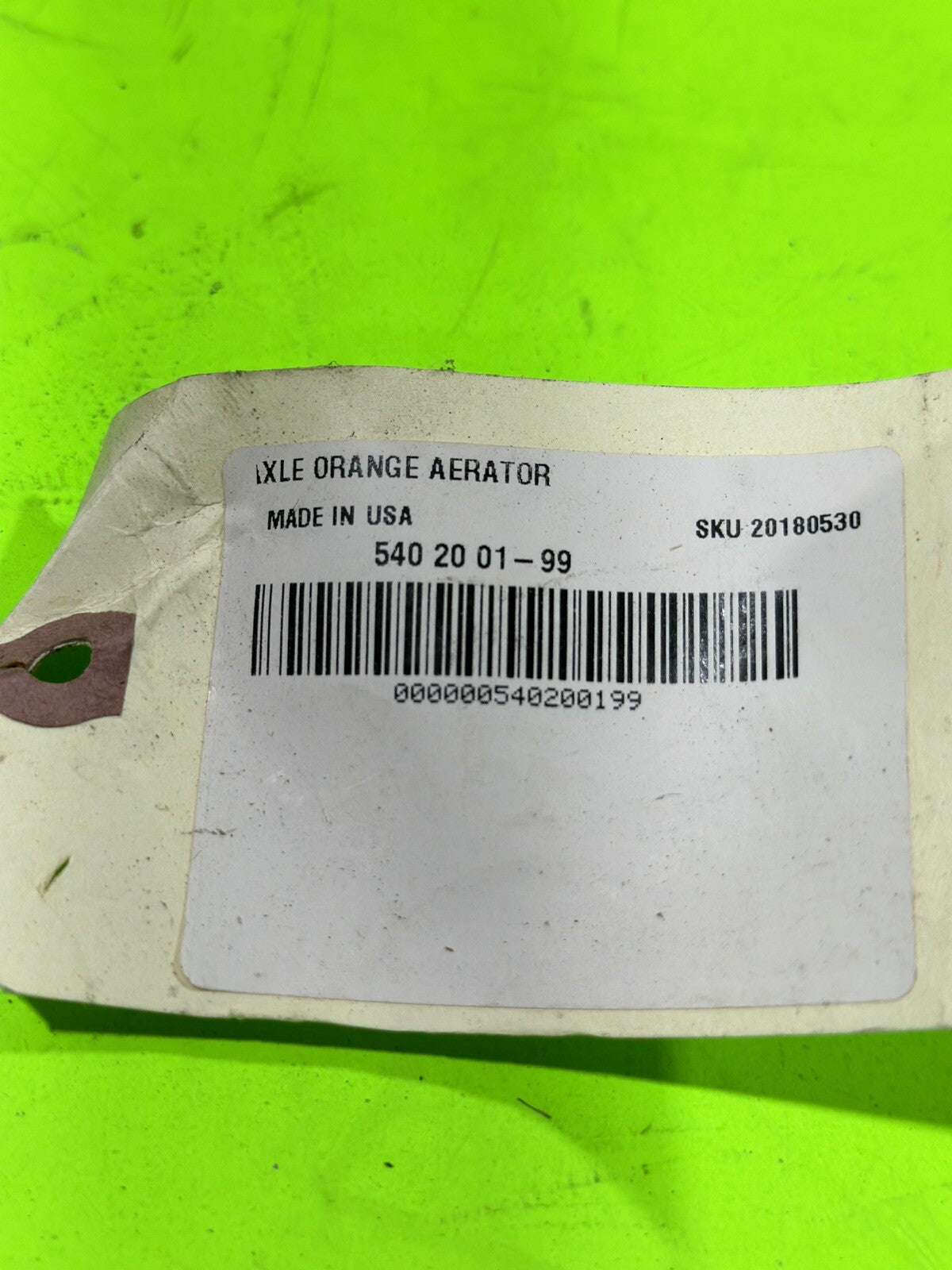 Genuine OEM Husqvarna 540200199 Orange Axle Aerator For AR19 AR255