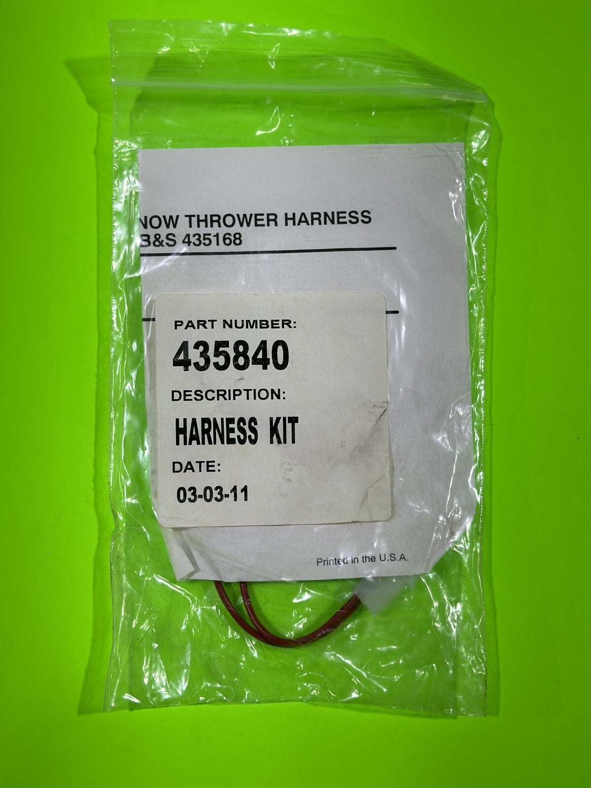Genuine OEM Husqvarna 532435840 435168 Harness for Snow Throwers6