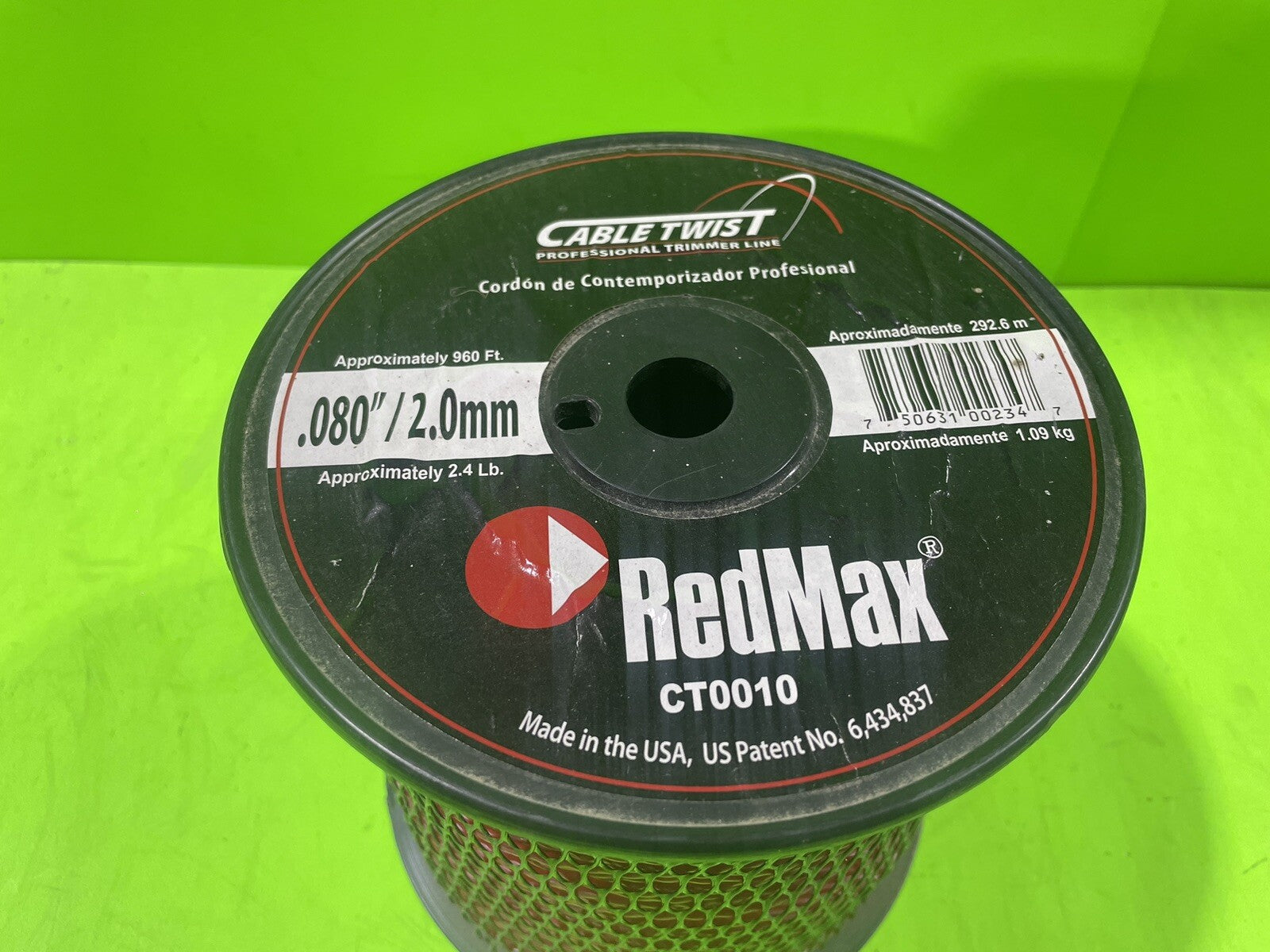Genuine RedMax CT0010 CableTwist Professional Trimmer Line 960 ft .080"/2.0mm0