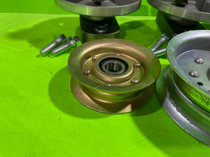 John Deere L120 L130 48" Mower Deck Spindles and Idler Pulleys3