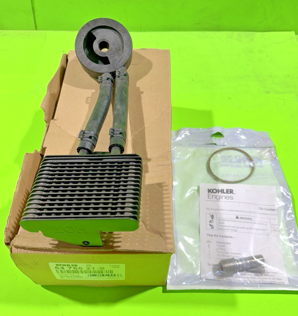 Genuine Kohler 54 755 21-S Oil Cooler Kit CH730S CH22S CH20S CH23GS CH22QS1