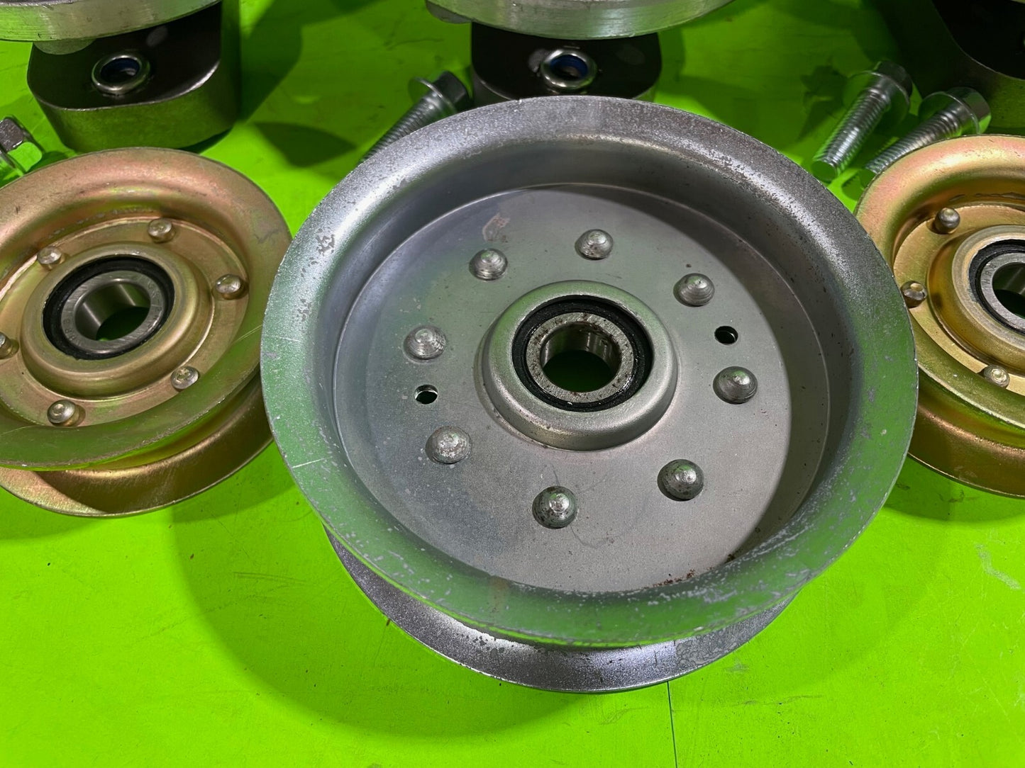 John Deere L120 L130 48" Mower Deck Spindles and Idler Pulleys4