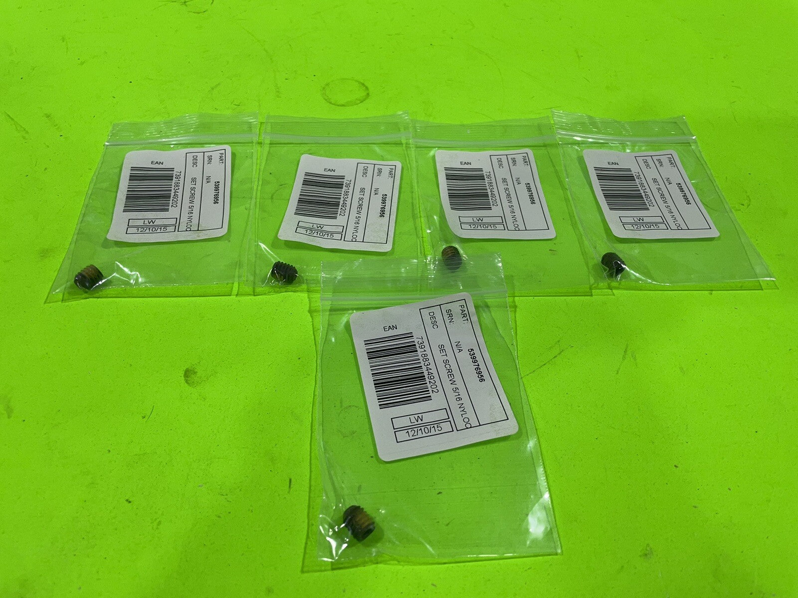 5 Pk Genuine OEM Husqvarna 539976956 Set Screw 5/16 NYLOC0