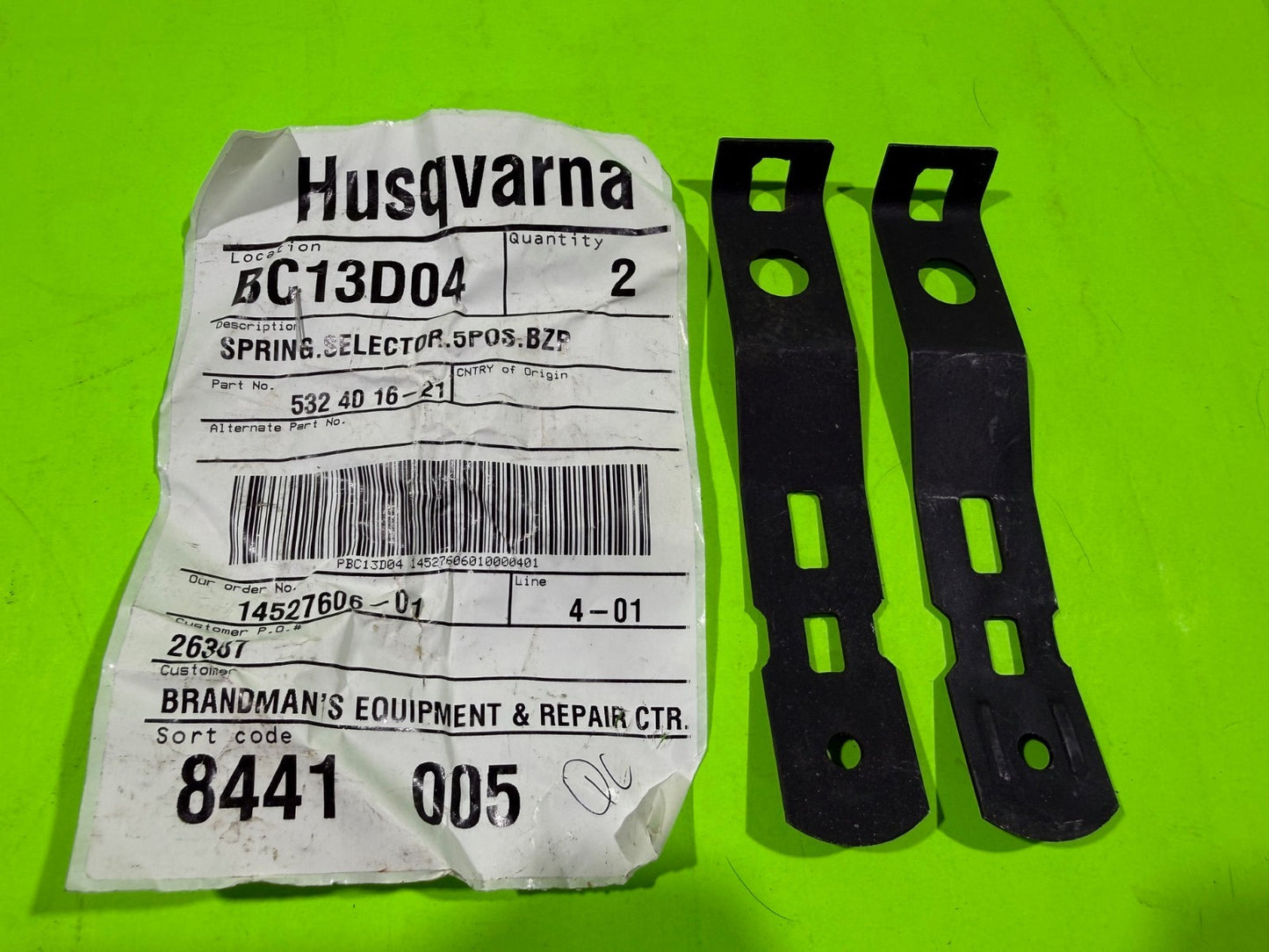 2 pk Genuine OEM Husqvarna 532401621 Selector Spring 5POS0