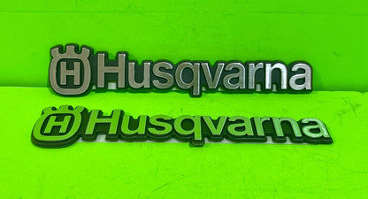 Genuine Husqvarna Silver Hood Emblem 532403378 2 pack0