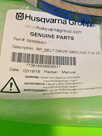 NEW OEM Husqvarna  Jonsered Transmission Drive Belt 532442781 583566401 4L1146