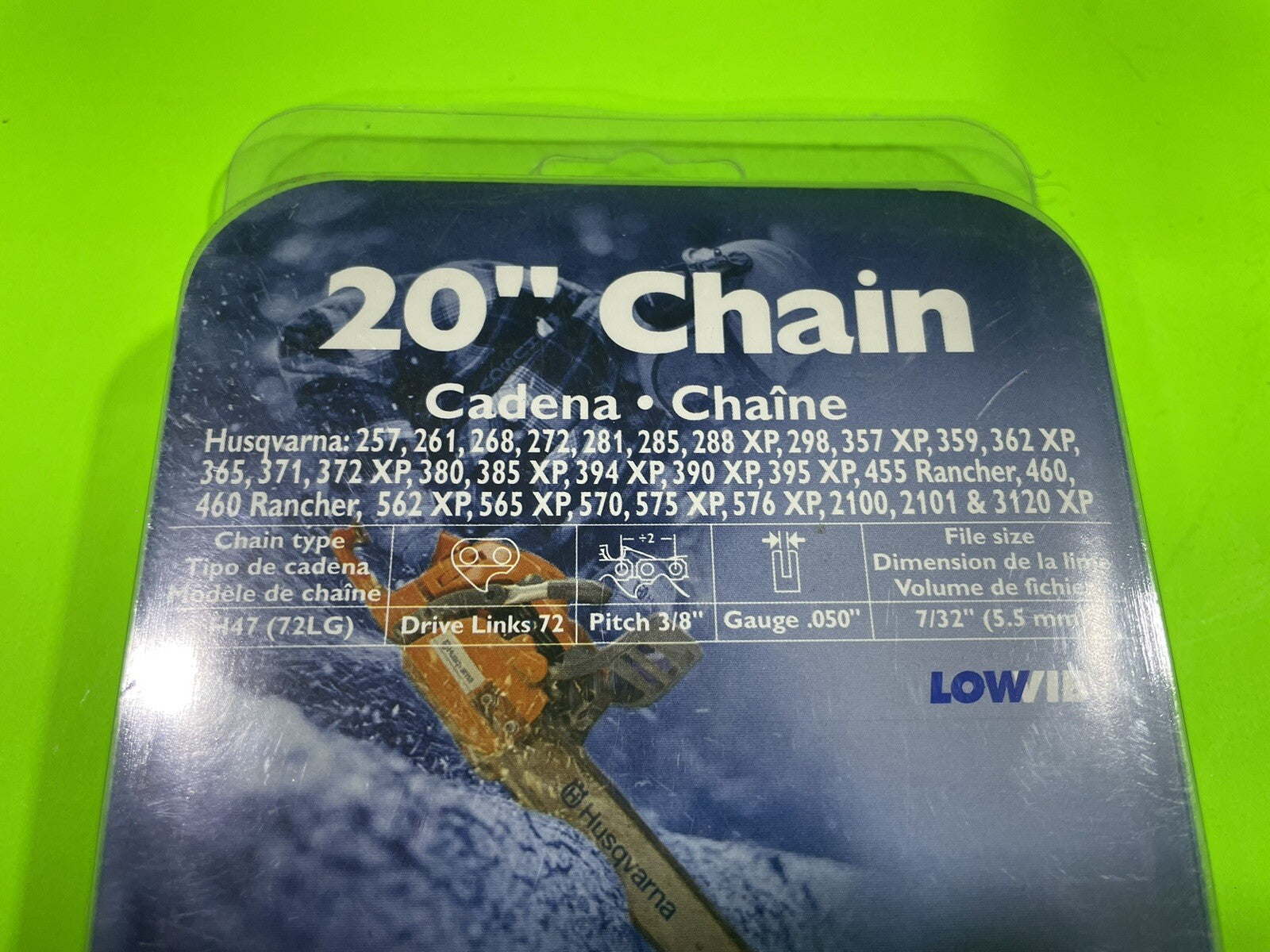 Genuine OEM Husqvarna 531300555 20" Saw Chain H47 072G 3/8" .050"1