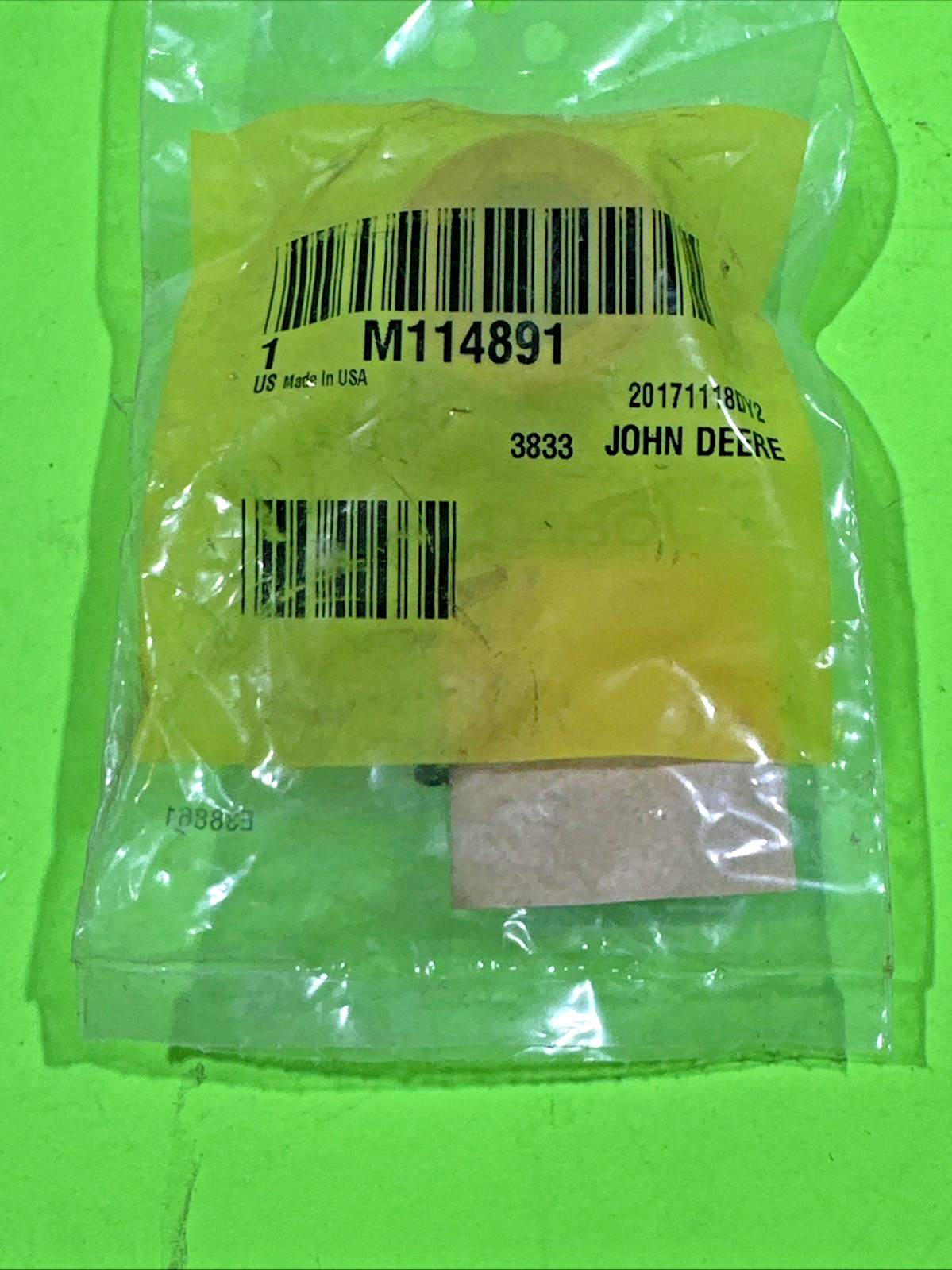 John Deere Original Equipment Bushing STEERING SHAFT  #M114891 STX38,STX46,0