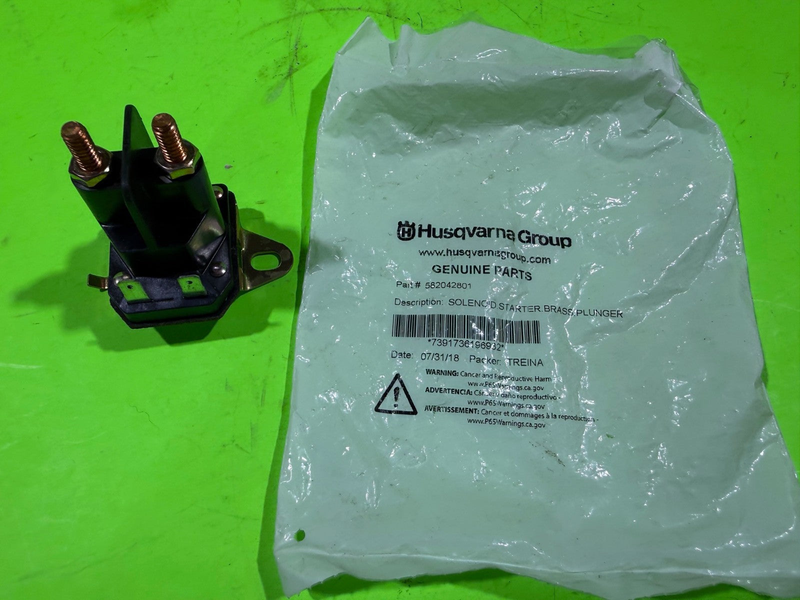 Genuine OEM Husqvarna 582042802 Starter Solenoid 582042801 Craftsman Poulan0
