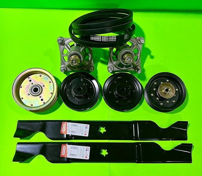 Husqvarna 46" RZ4623 Lawn Mower Deck Rebuild Kit Spindles Belt Blades Pulleys0