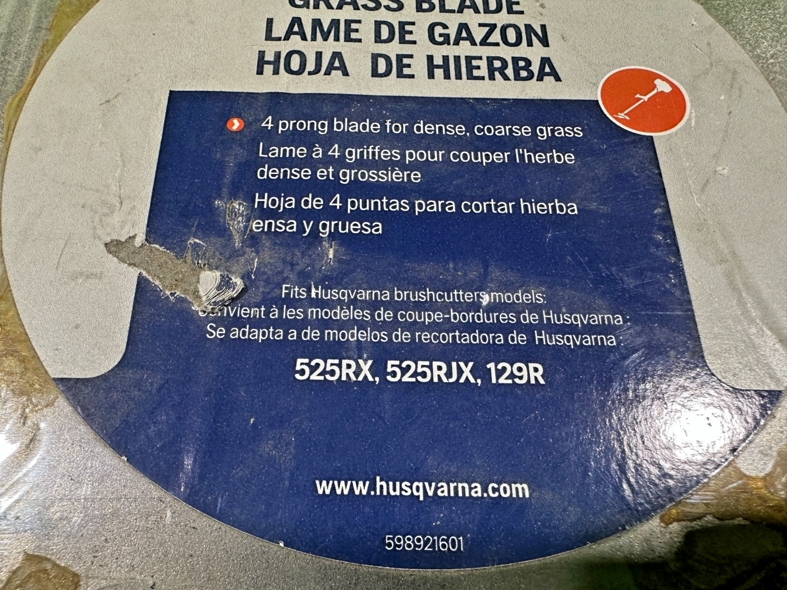 NEW Open Box Genuine Husqvarna 598921601 Grass Blade – OEM (Light Surface Rust)0